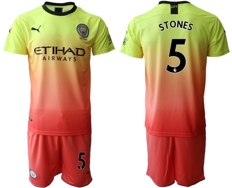 Men 2019-2020 club Manchester City away #5 yellow Soccer Jerseys